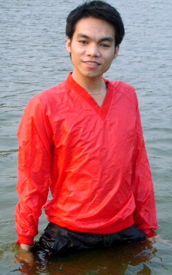 windshirt wet swimming in lake